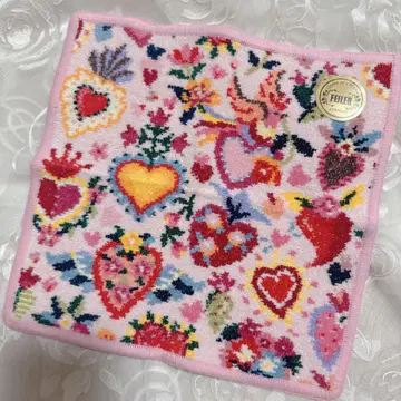 LOVERARY BY FEILER 코라손 하트 손수건 핑크