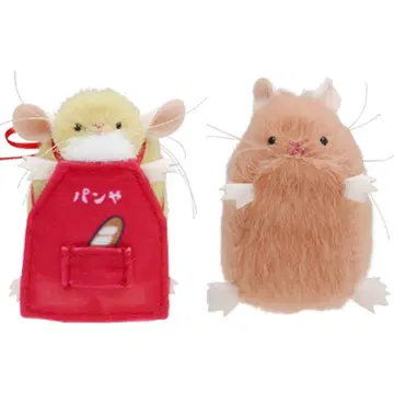 쥐 봉제 인형 & 키구루미 컬렉션 2 가챠 빵집 아가씨 당근색