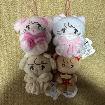 mikko characters 봉제 인형 마스코트 스트랩 4세트