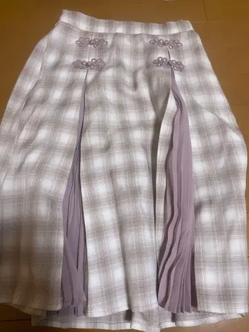 체크 무늬 플리츠 스커트 (100cm~)