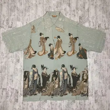 [새상품급] SUNSURF 일본풍 레트로 패턴 마이코 알로하 셔츠 M