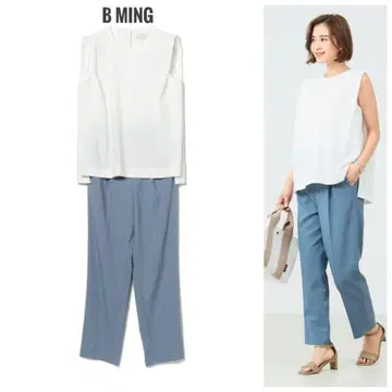 B:MING by BEAMS 턱 블라우스 x 테이퍼드 팬츠 세트