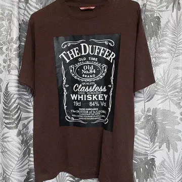 DUFFER 위스키 라벨풍 T셔츠 브라운