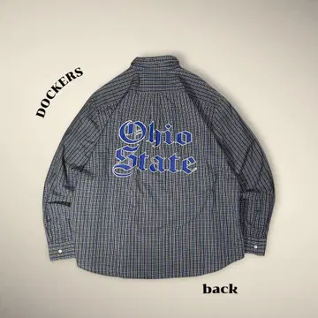 DOCKERS 다커스 긴팔 버튼 다운 체크 셔츠 Ohio State