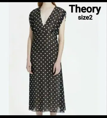 Theory 띠어리 폴카 도트 원피스 드레스 실크