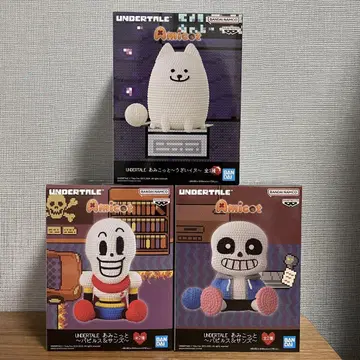 UNDERTALE 아미콧 파피루스 샌즈 귀찮은 강아지 피규어 3점