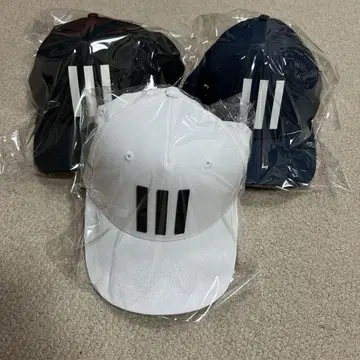 adidas 3선 스트라이프 캡 3색 세트 미사용 새상품 미개봉