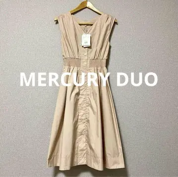 MERCURYDUO 머큐리 듀오 슬리브리스 원피스 베이지