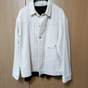 화이트 데님 자켓 1st 모델 데님 자켓 오버 사이즈
