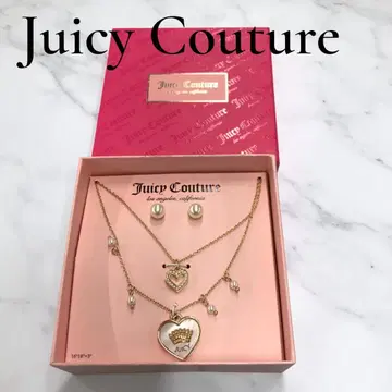 Juicy Couture 골드 로고 목걸이 귀걸이 세트