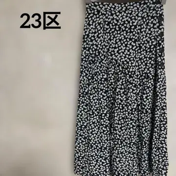 23구 미니 꽃무늬 플레어 스커트 사이드 버튼 30 일본제