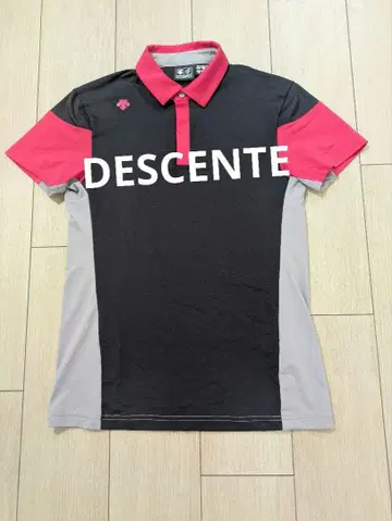 [DESCENTE] 골프웨어 피케 셔츠 속건성 남성용 빨간색 블랙