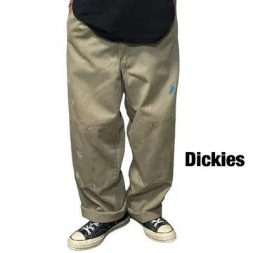 90년대 Dickies 더블니 워크 팬츠 IDEAL 지퍼 페인트