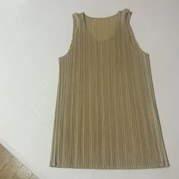 PLATS PLEASE 플리츠 슬리브리스 상의 베이지