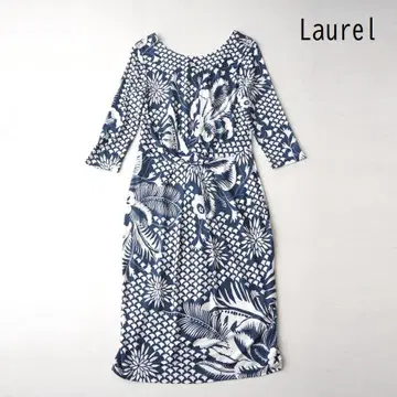 Laurel ESCADA 올 패턴 스트레치 저지 원피스 빅 사이즈