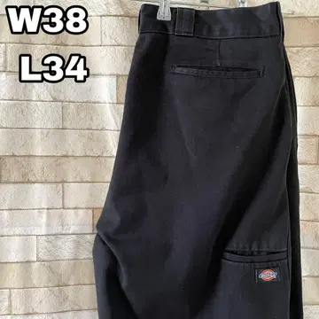 디키즈 더블니 워크 팬츠 자수 블랙 38 x 34