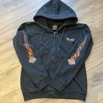 Harley-Davidson 프레임 후드티 블랙 00s 페이드