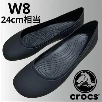 crocs 브루클린 플랫슈즈 스퀘어토 8 블랙