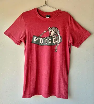 [ 상태 좋음 ] 90's Volcom 빈티지 스켈레톤 티셔츠 빨강 레어