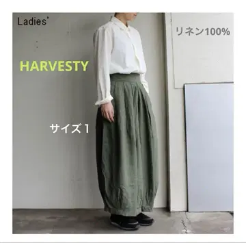 [HARVESTY] 린넨 100% 서커스 큐롯 올리브 나