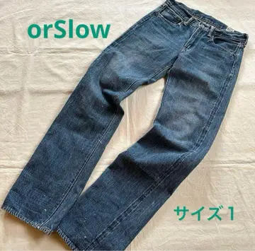 [ orSlow 오어슬로우 ] 데님 페인트 가공 사이즈 1 일본제