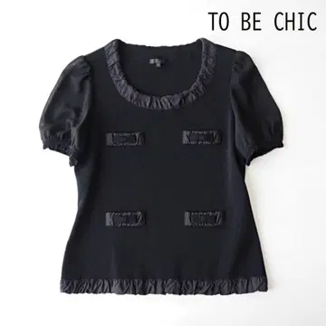 TO BE CHIC 투 비 시크 블랙 시어 슬리브 상의