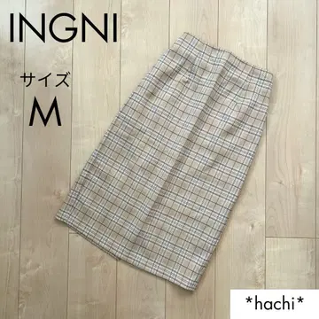 INGNI 잉그 스커트 M 베이지 체크 타탄체크 스트레이트
