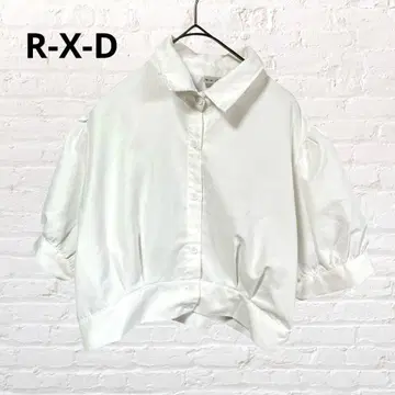 R-X-D 숏 기장 카라 블라우스 셔츠 화이트 흰색 한국 구제 의류