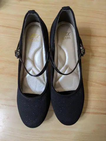 RELAXIS 스트랩 슈즈 라메 블랙 포멀 23cm 새상품. 미사용