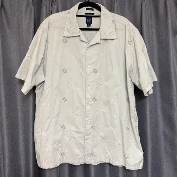 GAP 꽃무늬 자수 오픈 카라 셔츠 올 패턴 XL