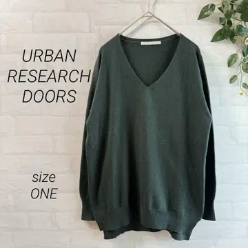 [ URBAN RESEARCH DOORS ] V넥 니트 풀오버 그린