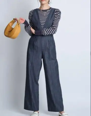 [미사용급] 아푸와이제리셰 데님 올인원 팬츠 멜빵바지