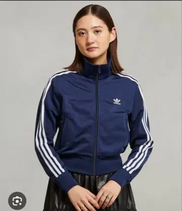 아디다스 파이어버드 다크 네이비 크롭 트랙 자켓 저지 XS