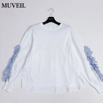 귀여운 뮈베르 프릴 볼륨 슬리브 T셔츠 M 프릴