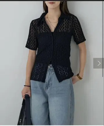 컷 레이스 카라 부착 가디건