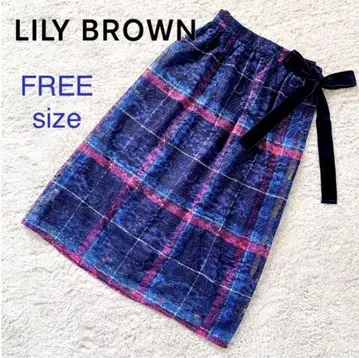 새상품급 LILY BROWN 체크 무늬 레이스 스커트 프리 사이즈
