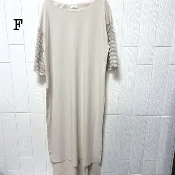 MINELAL 미네랄 튜닉 원피스 소매 프린지 한국제 베이지