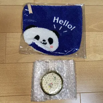 오카이모노 팬더 컴팩트 거울 라쿠텐 팬더 사가라 자수 파우치