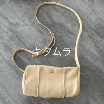 키타무라 kitamura2 숄더백 가죽 베이지