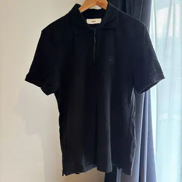 BALR. 하프 지퍼 피케 셔츠 블랙