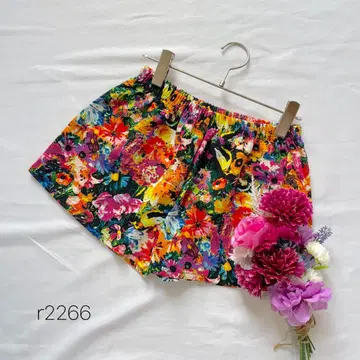 꽃무늬 숏팬츠 플라워 프린트 미니 허리밴딩 올 패턴 Durer