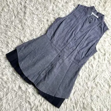 DEREK LAM 10 CROSBY 셔츠 플리츠 린넨 마 그레이
