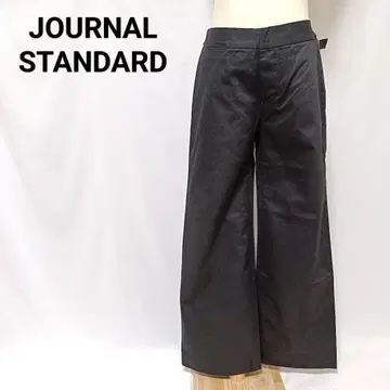 저널 스탠다드 V컷 백 허리 와이드 팬츠 블랙 사이즈 40