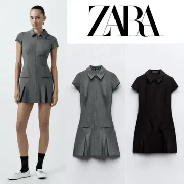 ZARA 박스 플리츠 셔츠 원피스