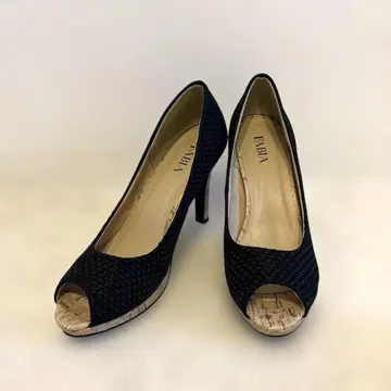 [미사용 새상품] FABIA 파비아 오픈토 펌프스 24cm 블랙