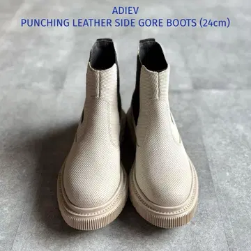 [새상품급] ADIEV 아듀 사이드 고어 부츠 24cm 펀칭 가죽