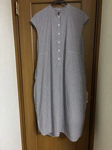무인양품 프렌치 슬리브 코튼 롱 원피스 L
