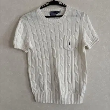 Polo by Ralph Lauren 케이블 니트 반팔 화이트