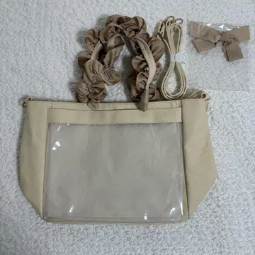 자카마트 이타백 핸들 프릴 토트백 A4 베이지
