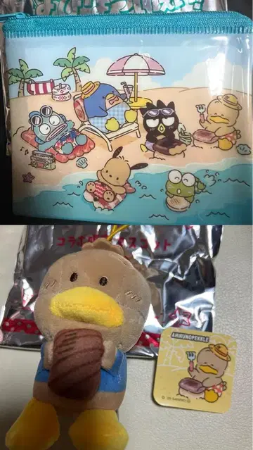 오리 펙클 마스코트 스시로 x 하시단부이 파우치 봉제 인형 2종 세트